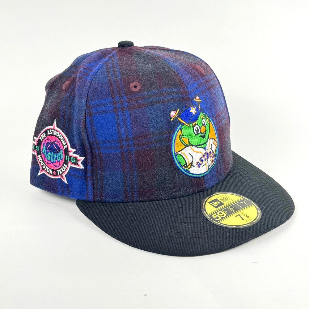 New Era 59Fifty Houston Astros Sz 7 1/8 MLB Plaid Flannel Mascot Fitted Hat NWT - Picture 1 of 6